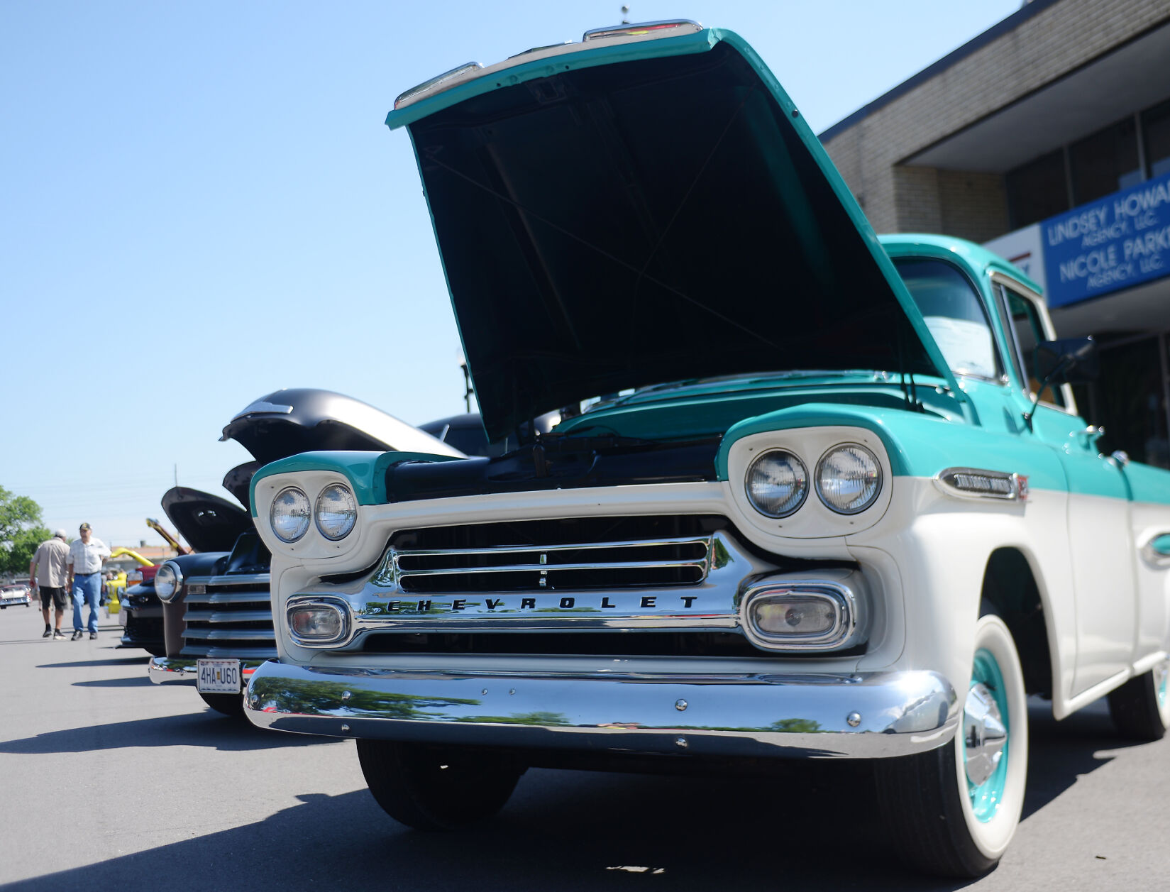 A Chevrolet truck sits outside at the Anchor Festival Car Show